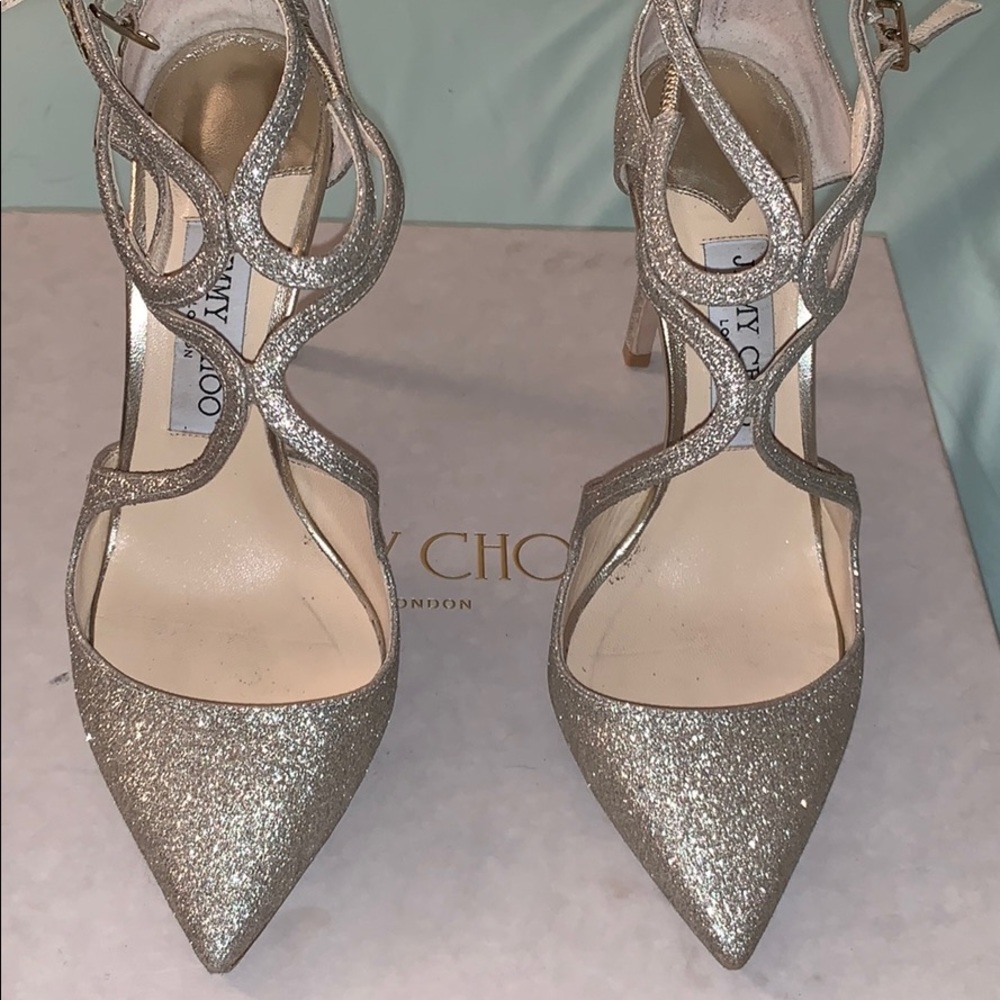 Jimmy Choo Strappy Glitter Heels!
